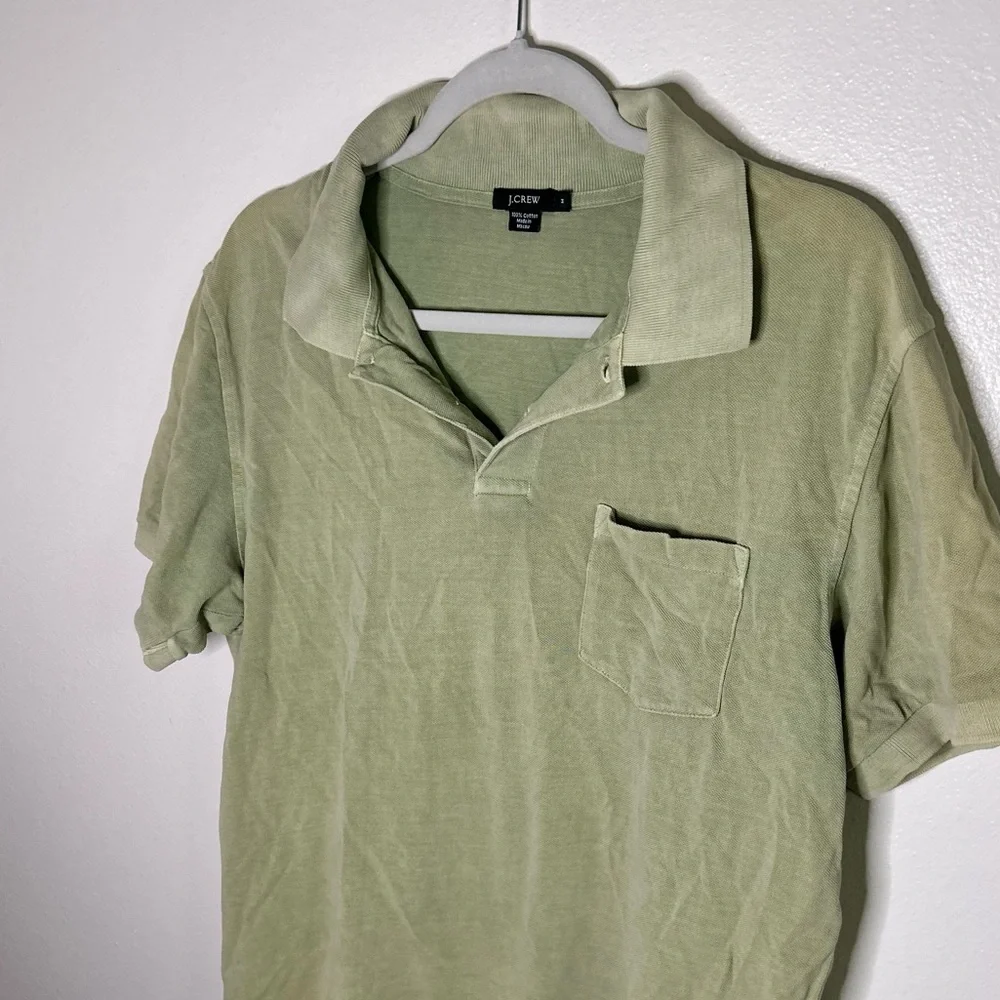 Jcrew 100% cotton green polo shirt